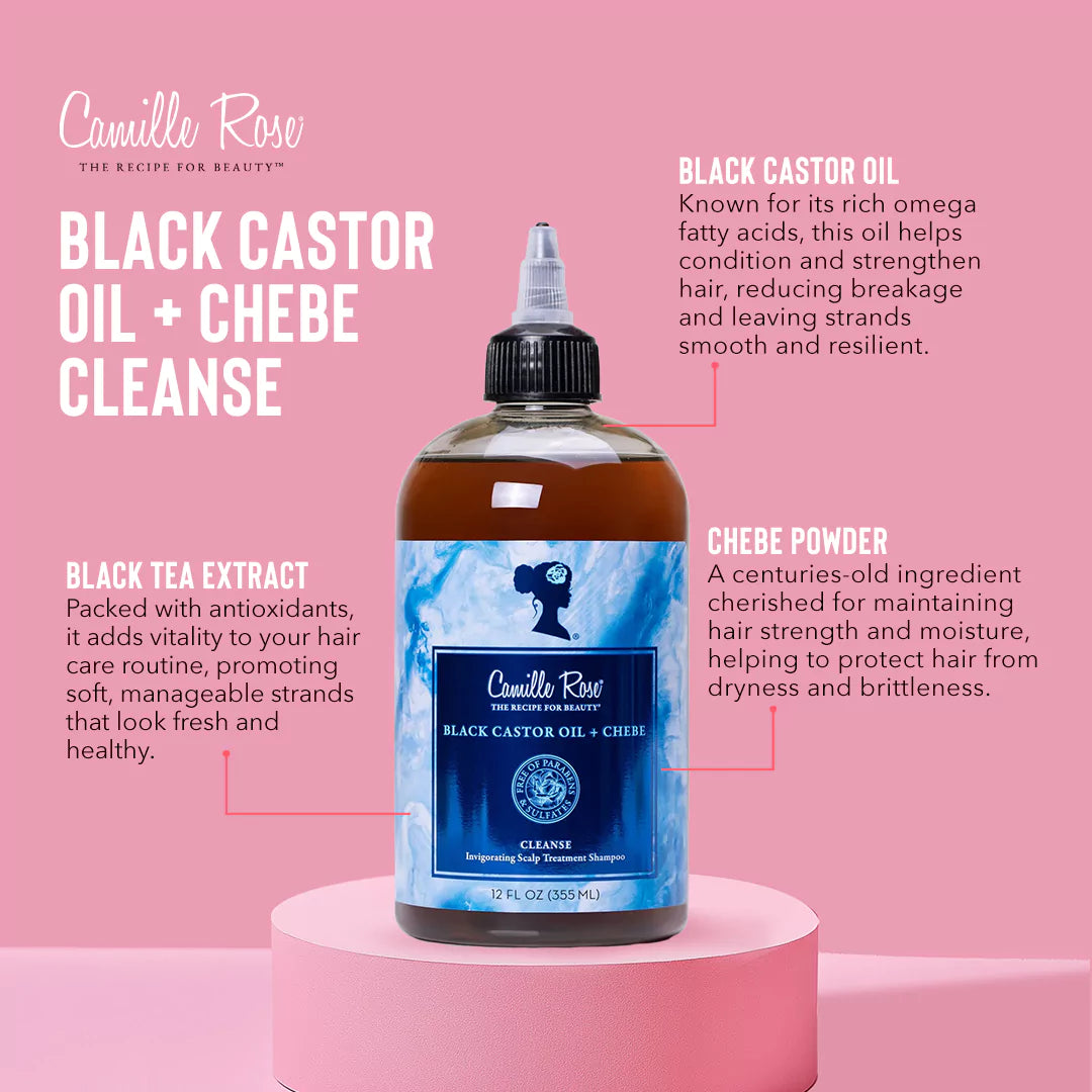 Camille Rose Black Castor Oil + Chebe Invigorating Scalp Treatment Shampoo