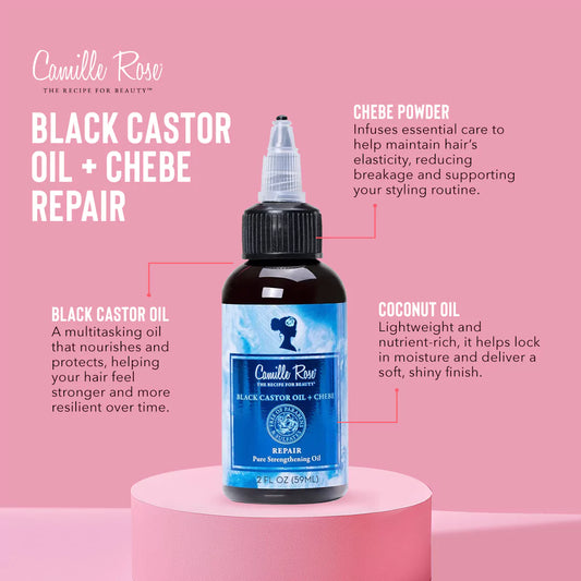 Camille Rose Black Castor Oil + Chebe Repair Pure Strengthening Oil