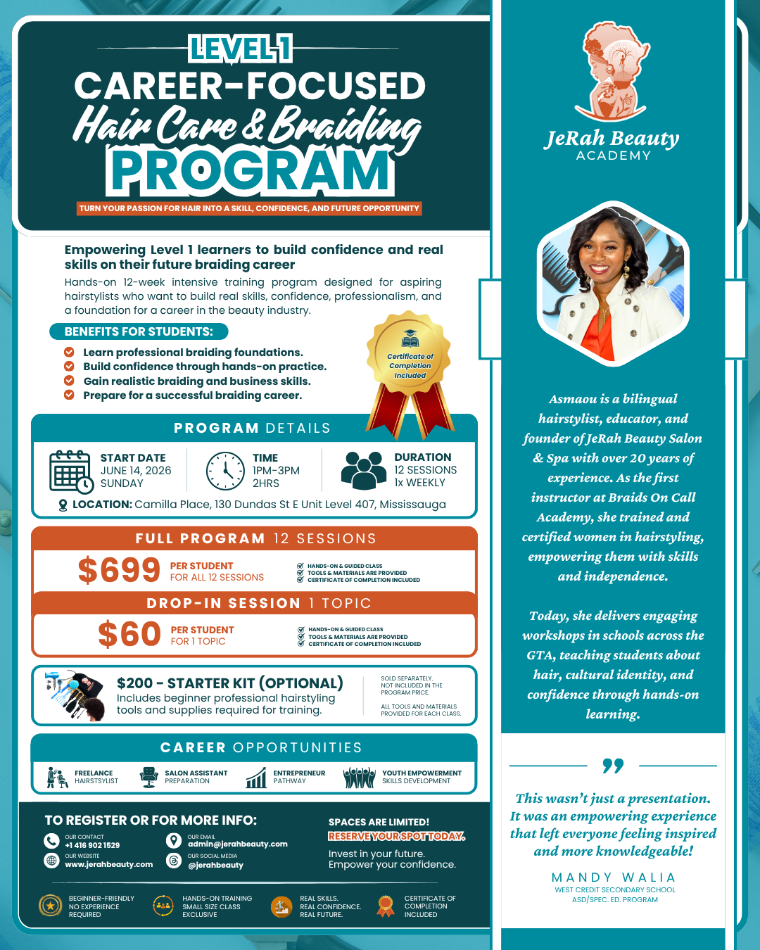 Level 1 Career-Focused Hair Care & Braiding program
