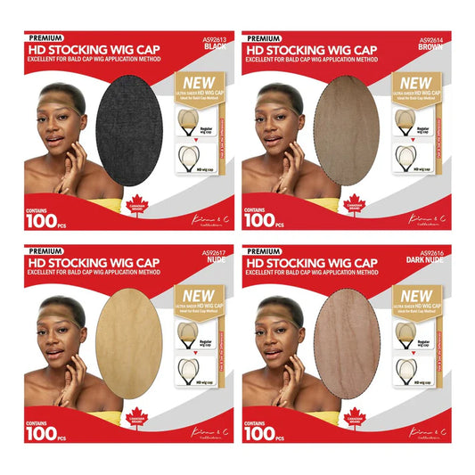 Kim & C Premium HD Stocking Wig Cap Bulk Pack (100pcs)