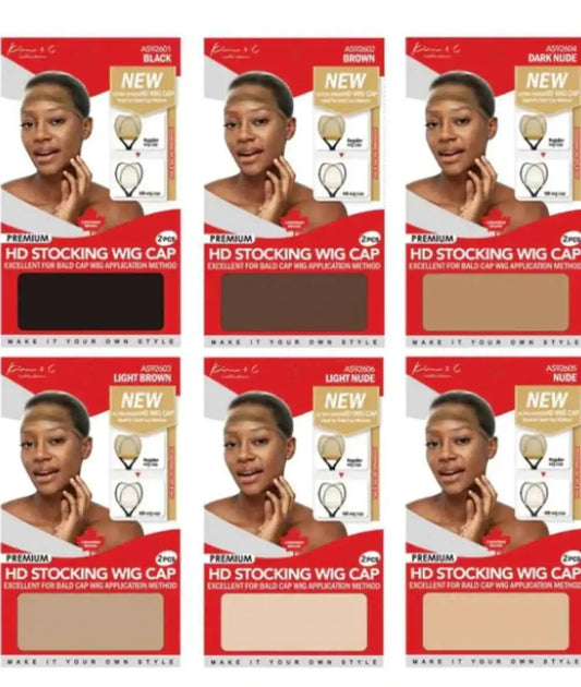 Kim & C Premium Run-Resistant HD Wig Cap (2pcs)