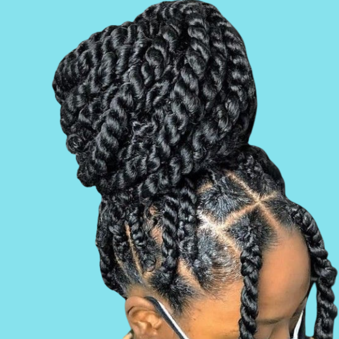 Large Regular and Knotless Box Braids or Twists