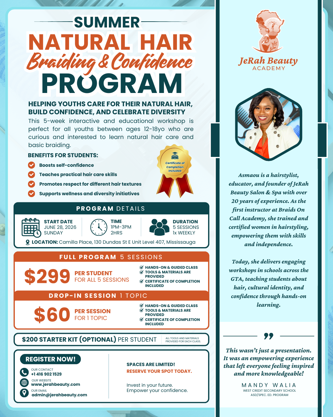 Natural Hair Braiding and Confidence Program