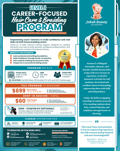 Level 1 Career-Focused Hair Care & Braiding program