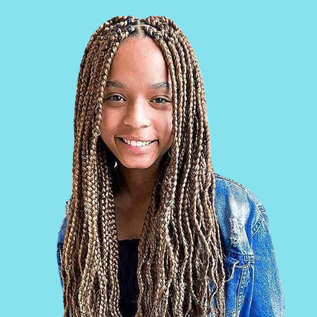 Medium Kids Natural Hair Single Braids